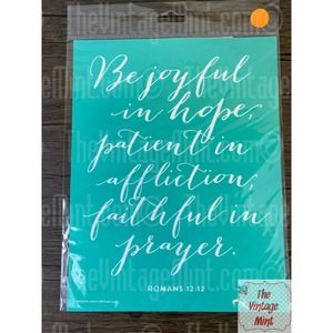 chalk couture silk screen transfers stencil reusable be joyful hope prayer faith